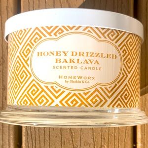 🆕HARRY SLATKIN HOMEWORX HONEY DRIZZLED BAKLAVA 4 WICK, 18oz CANDLE—NWTS!